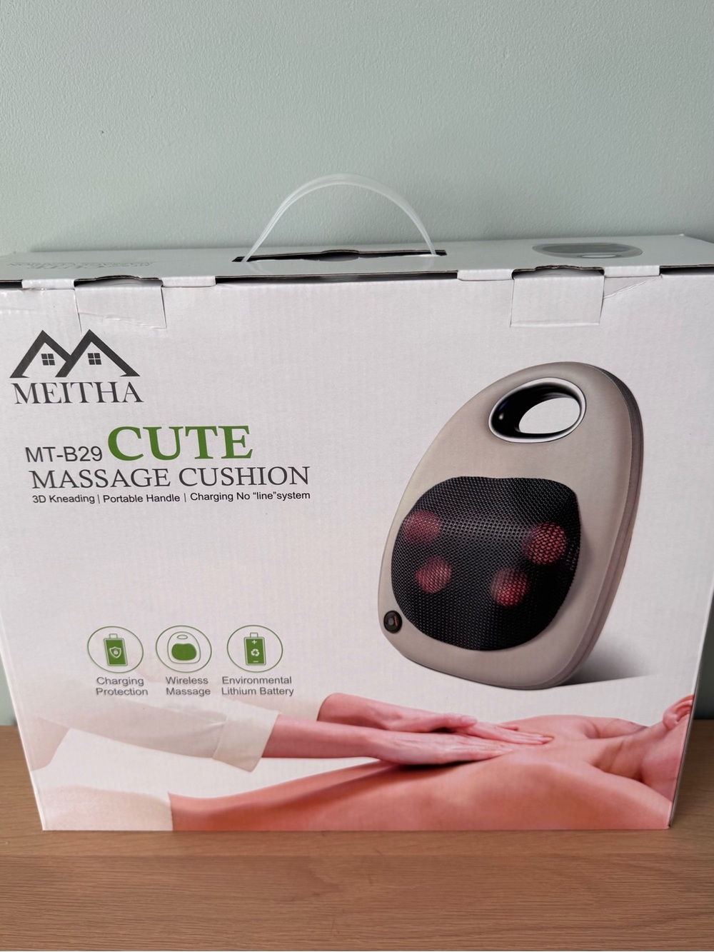 Meitha MT-B29 Cute Massage Cushion Portable 3D Kneading Back Neck Massage Pillow